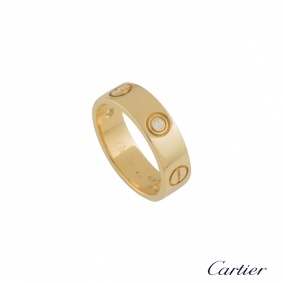 Cartier Yellow Gold Half Diamond Love Ring Size 52 B4032452